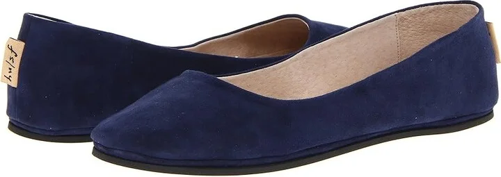 French Sole Sloop Women's Flat Shoes Navy Suede : 6 M, Leather/Suede