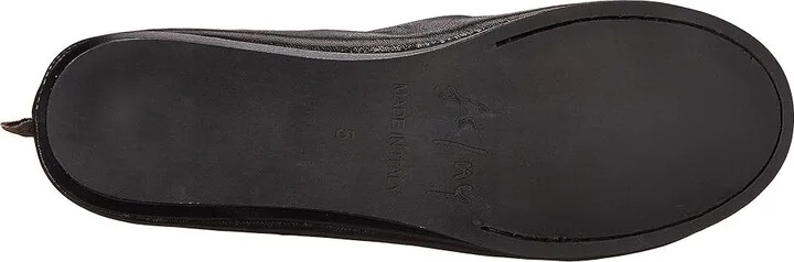 French Sole Zeppa Flat Women's Slip on Shoes Black Nappa : 6 M, Leather - Image 4