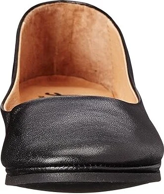 French Sole Zeppa Flat Women's Slip on Shoes Black Nappa : 6 M, Leather - Image 6