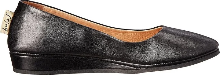 French Sole Zeppa Flat Women's Slip on Shoes Black Nappa : 6 M, Leather - Image 8