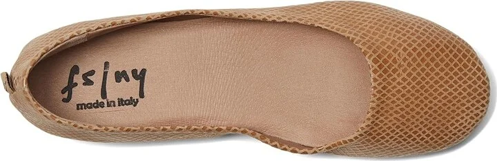 French Sole Zeppa Flat Women's Slip on Shoes Camel Snake : 6.5 M, Leather - Image 2
