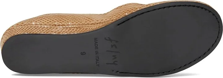 French Sole Zeppa Flat Women's Slip on Shoes Camel Snake : 6.5 M, Leather - Image 3