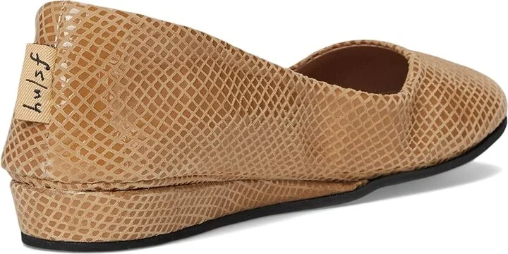 French Sole Zeppa Flat Women's Slip on Shoes Camel Snake : 6.5 M, Leather - Image 4