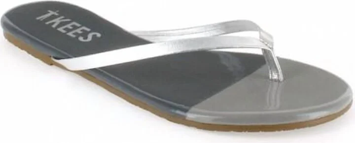 French Tips Thong Sandal In Silver Storm