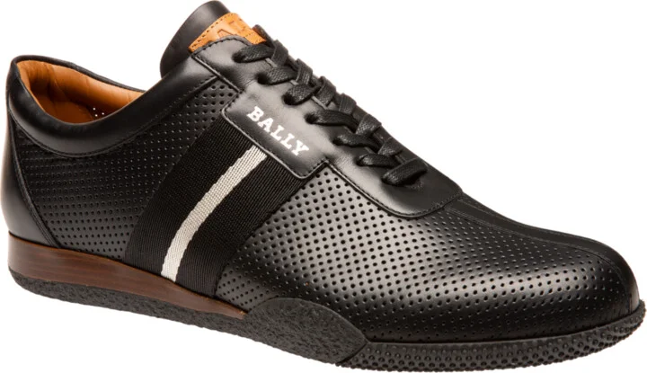 Frenz Men's 6230483 Black Perforated Leather Sneakers