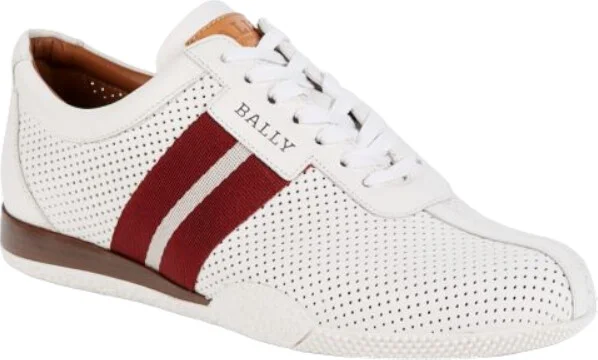 Frenz Men's 6233822 White Perforated Leather Sneakers