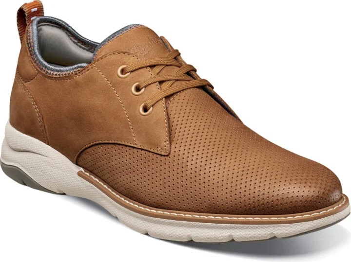 Frenzi 14390-240 Oxford Men 7 Tan Nubuck Perforated Dress Shoes KHD908