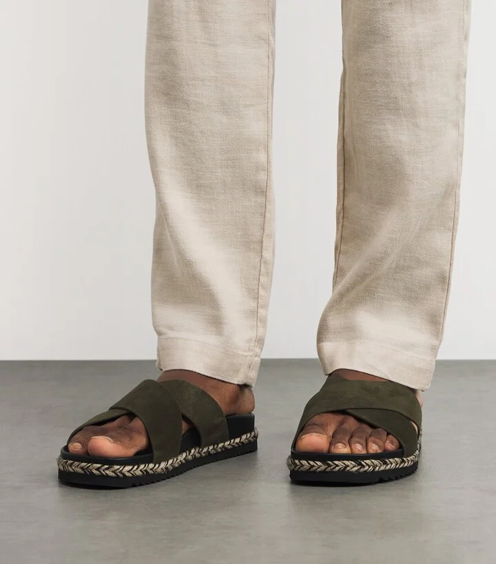 Frescobol Carioca Leather Breno Espadrille Slides - Image 2