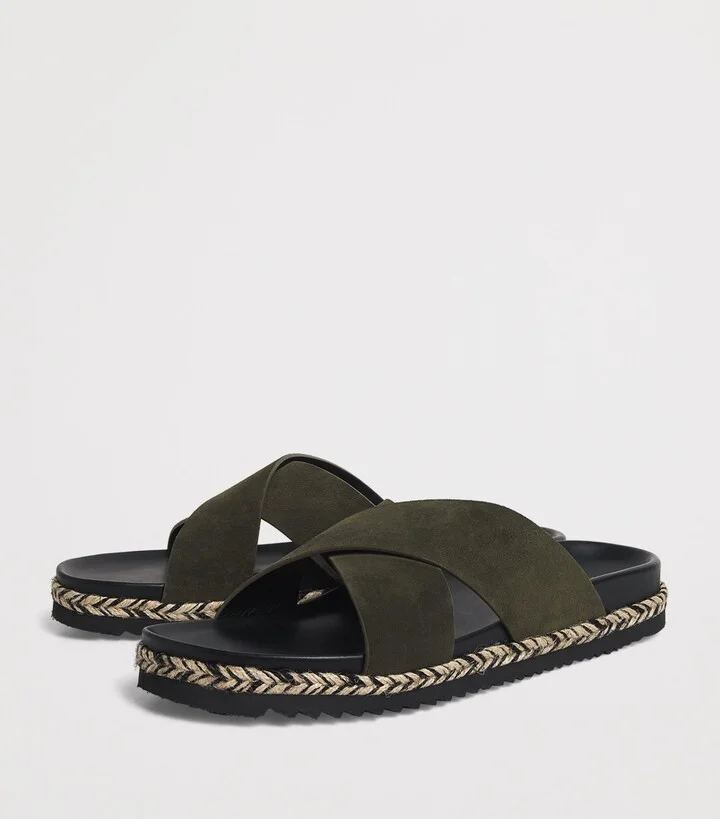 Frescobol Carioca Leather Breno Espadrille Slides - Image 3