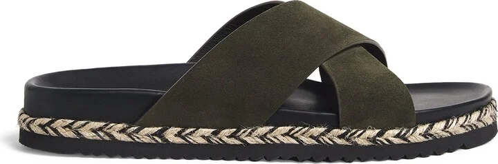 Frescobol Carioca Leather Breno Espadrille Slides