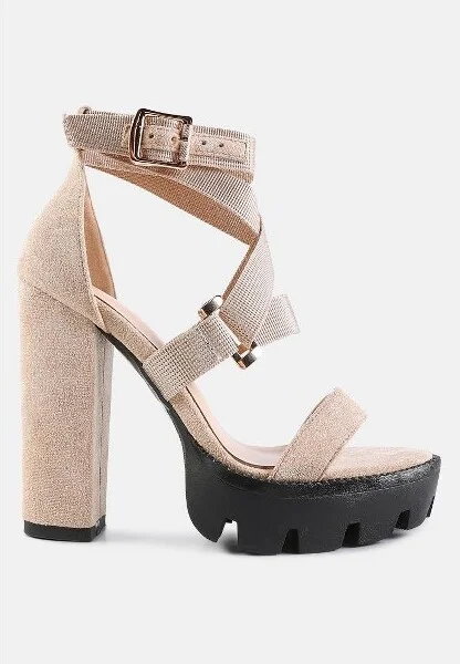 Fresh Daisy Harness Straps Block Heel Sandals Women