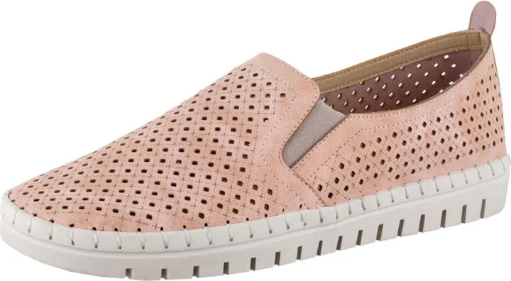Fresh Womens Faux Leather Perforated Loafers