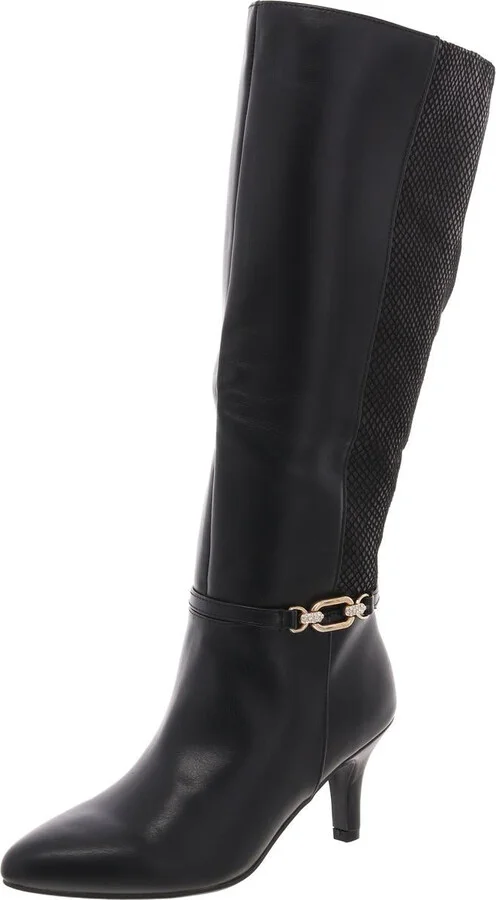 Freylyn Womens Faux Leather Dressy Knee-High Boots