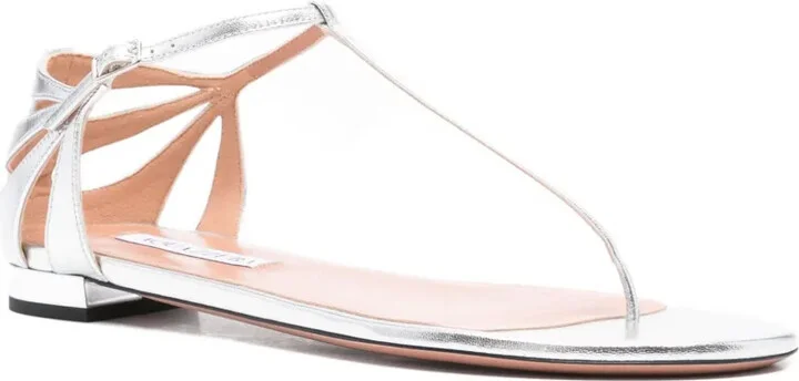 Frida leather T-bar flat sandals - Image 2