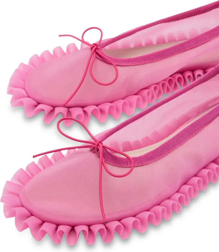 Frilled Mesh Ballet Flats - Image 3