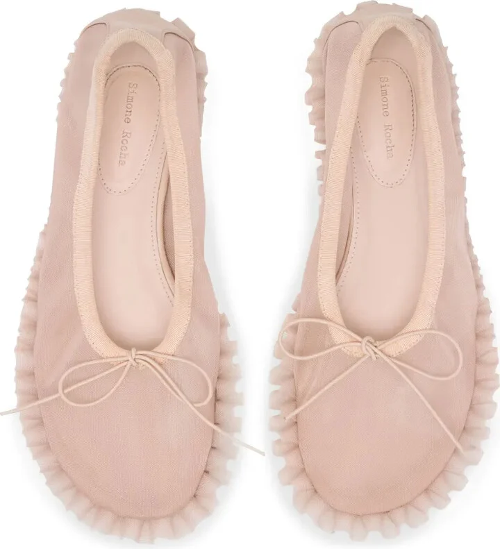 Frilled Mesh Ballet Flats - Image 2