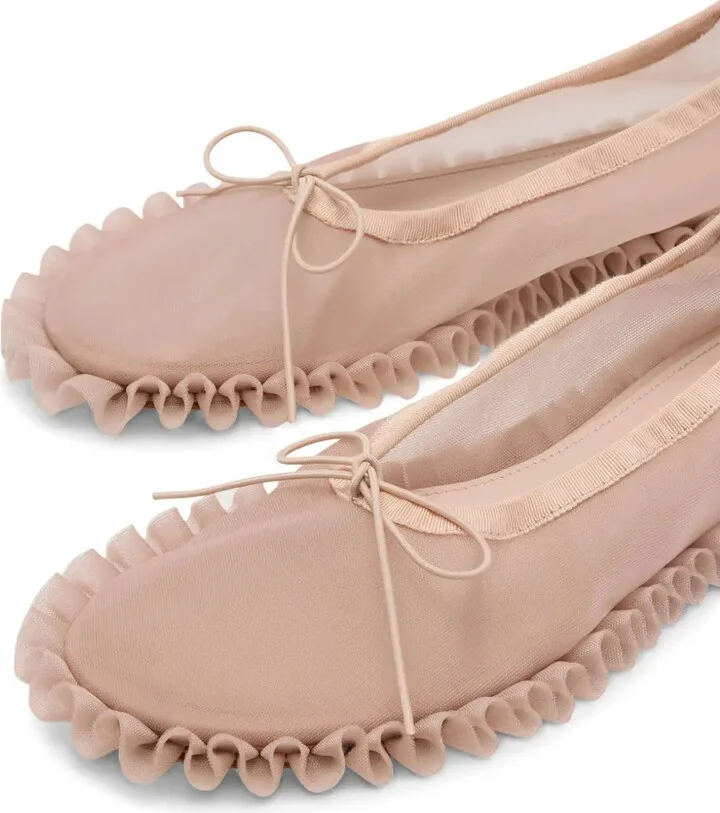 Frilled Mesh Ballet Flats - Image 3