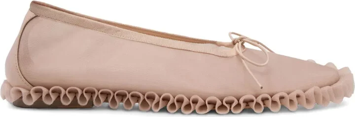 Frilled Mesh Ballet Flats
