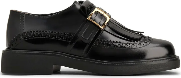 Fringe-Detail Leather Loafers