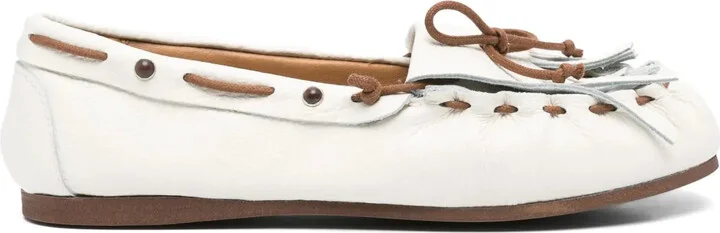 Fringe-Detail Leather Loafers