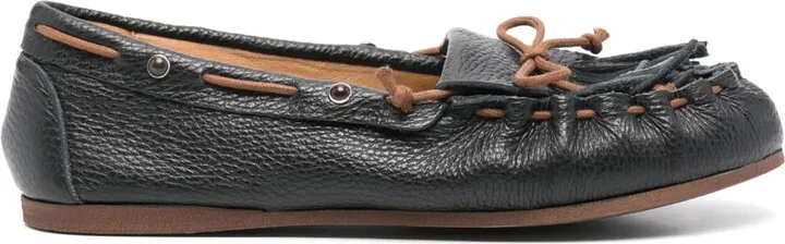 Fringe-Detail Leather Loafers