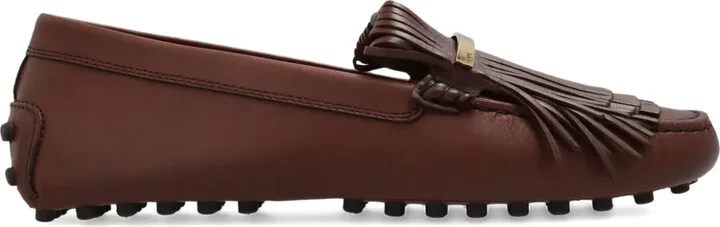 Fringe-Detail Leather Loafers