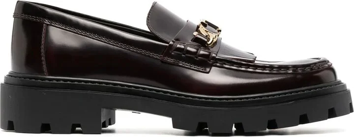 Fringe-Detail Leather Loafers