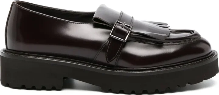 Fringe-Detail Leather Loafers