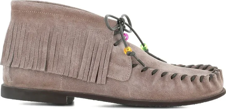 Fringe-Detail Moccasin Boots