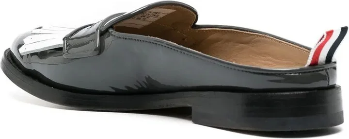 Fringe-Detail Patent-Leather Mule Loafers - Image 3
