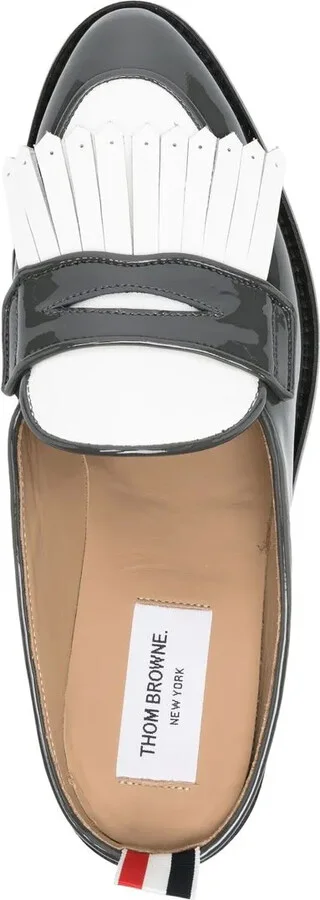 Fringe-Detail Patent-Leather Mule Loafers - Image 4