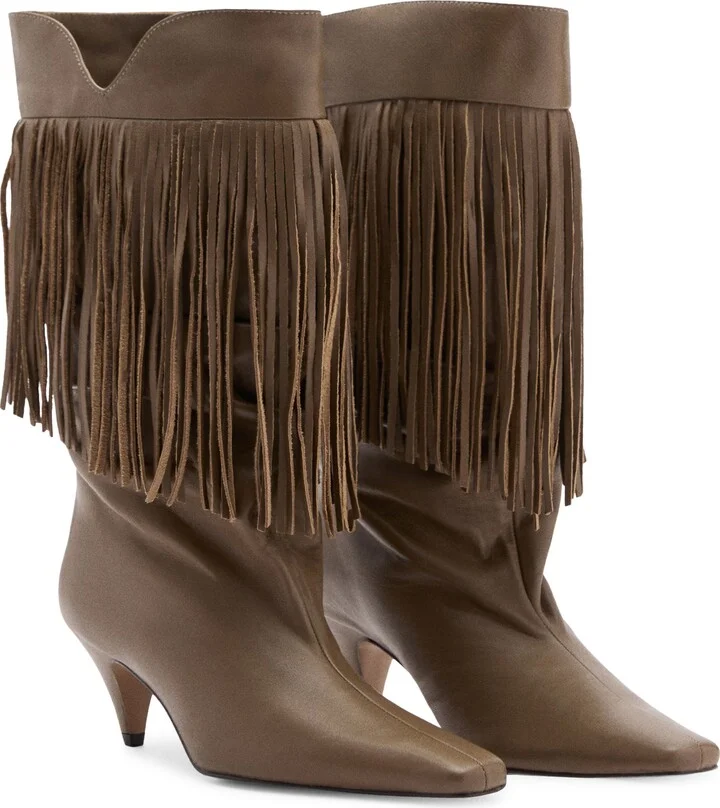 Fringe Kitten Heel Bootie
