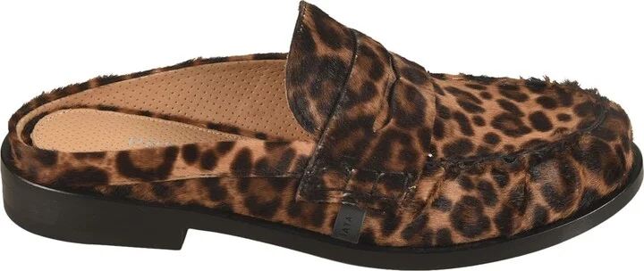 Fringe Leopard Print Mules