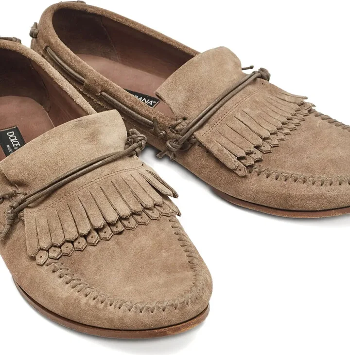 Fringe Suede Loafers - Image 3
