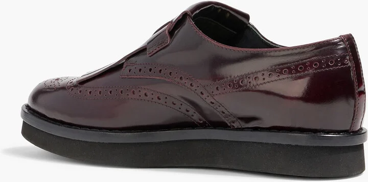 Fringed burnished glossed-leather loafers - Image 3