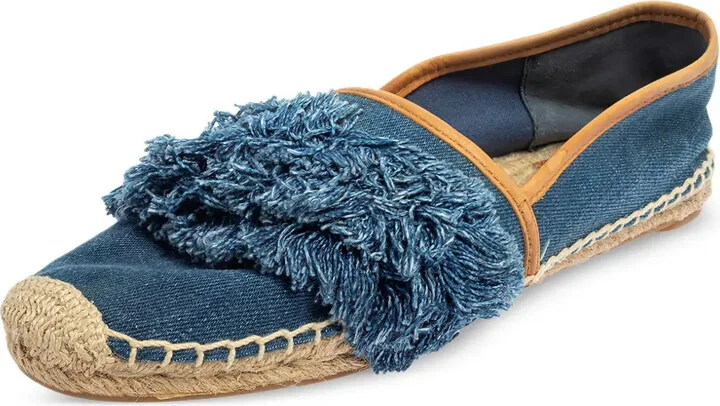 Fringed Denim Flats - Image 2