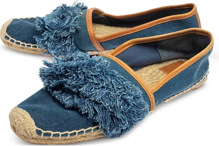 Fringed Denim Flats - Image 3