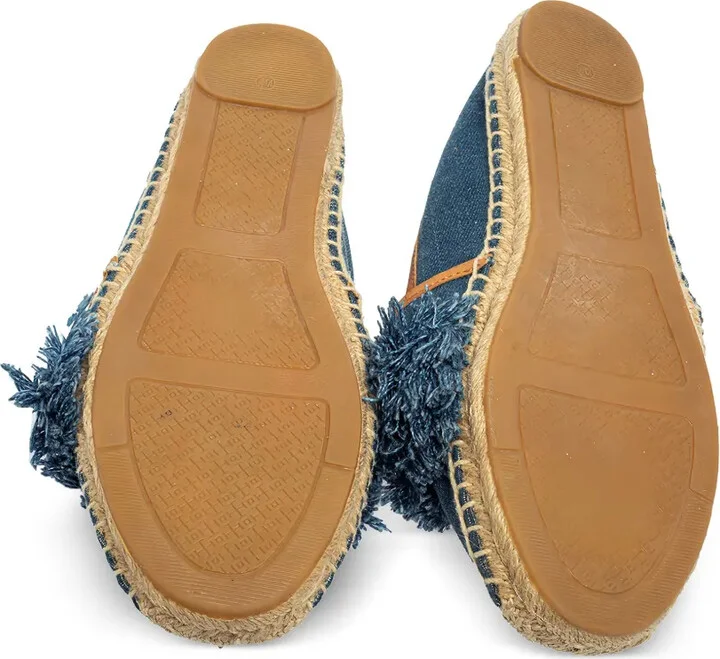 Fringed Denim Flats - Image 5