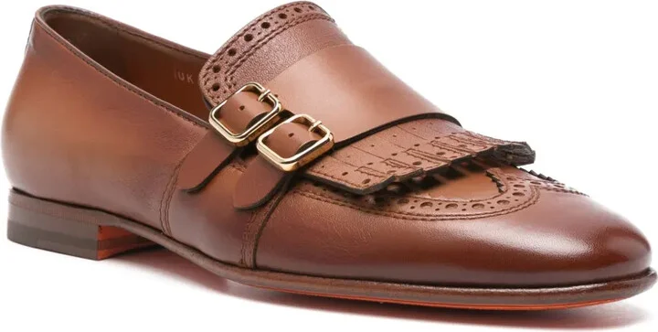 Fringed Double-Buckle Loafers - Image 2