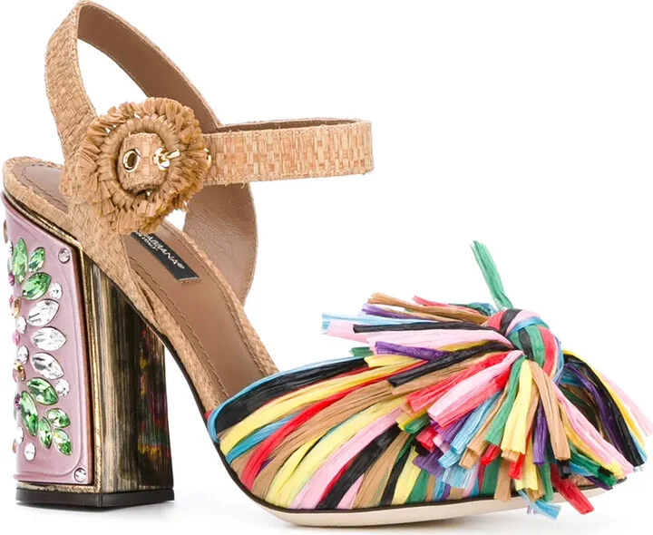 Fringed Embellished Sandals - Image 2