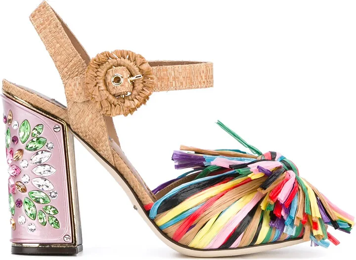 Fringed Embellished Sandals