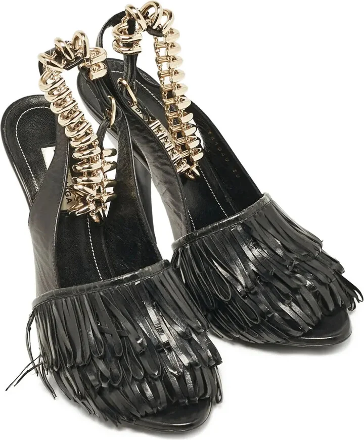 Fringed Heeled Sandals - Image 2