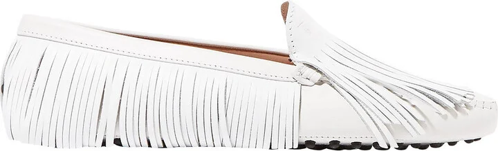 Fringed leather loafers