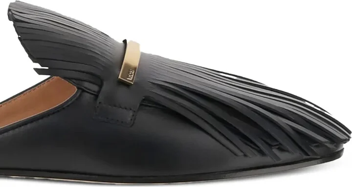 Fringed Leather Mules - Image 5
