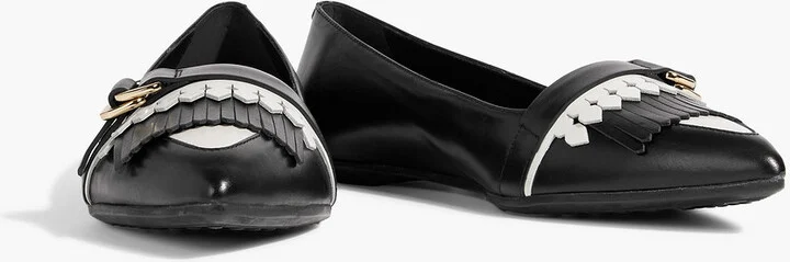 Fringed leather point-toe flats - Image 2