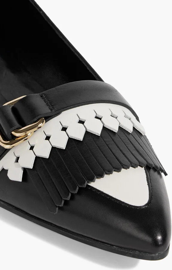 Fringed leather point-toe flats - Image 4