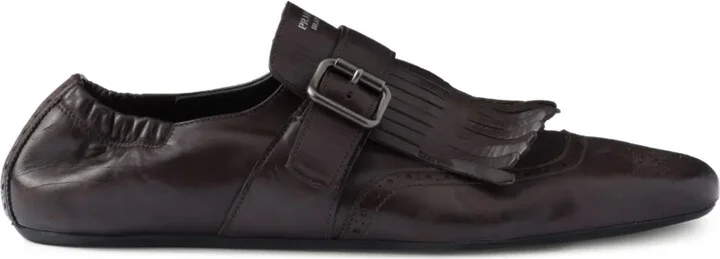 Fringed Monk-Strap Loafers