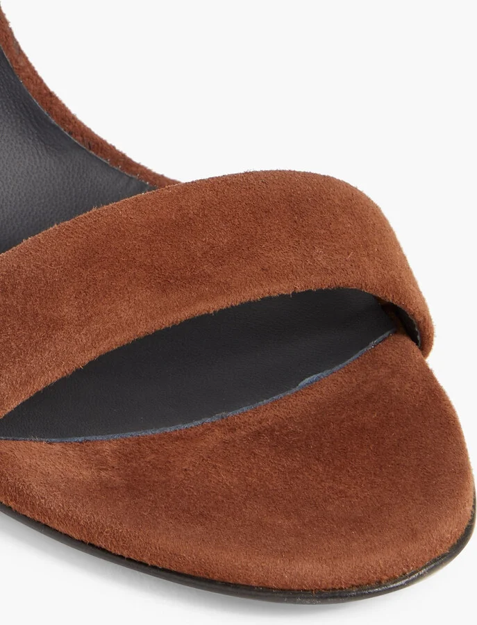 Fringed studded suede wedge mules - Image 4