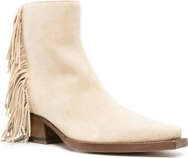 Fringed Suede Ankle Boots - Image 2