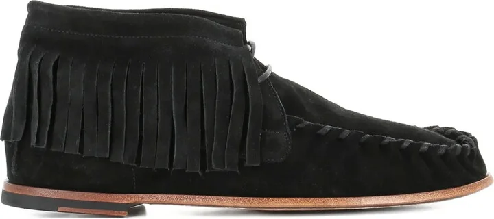 Fringed Suede Ankle Boots
